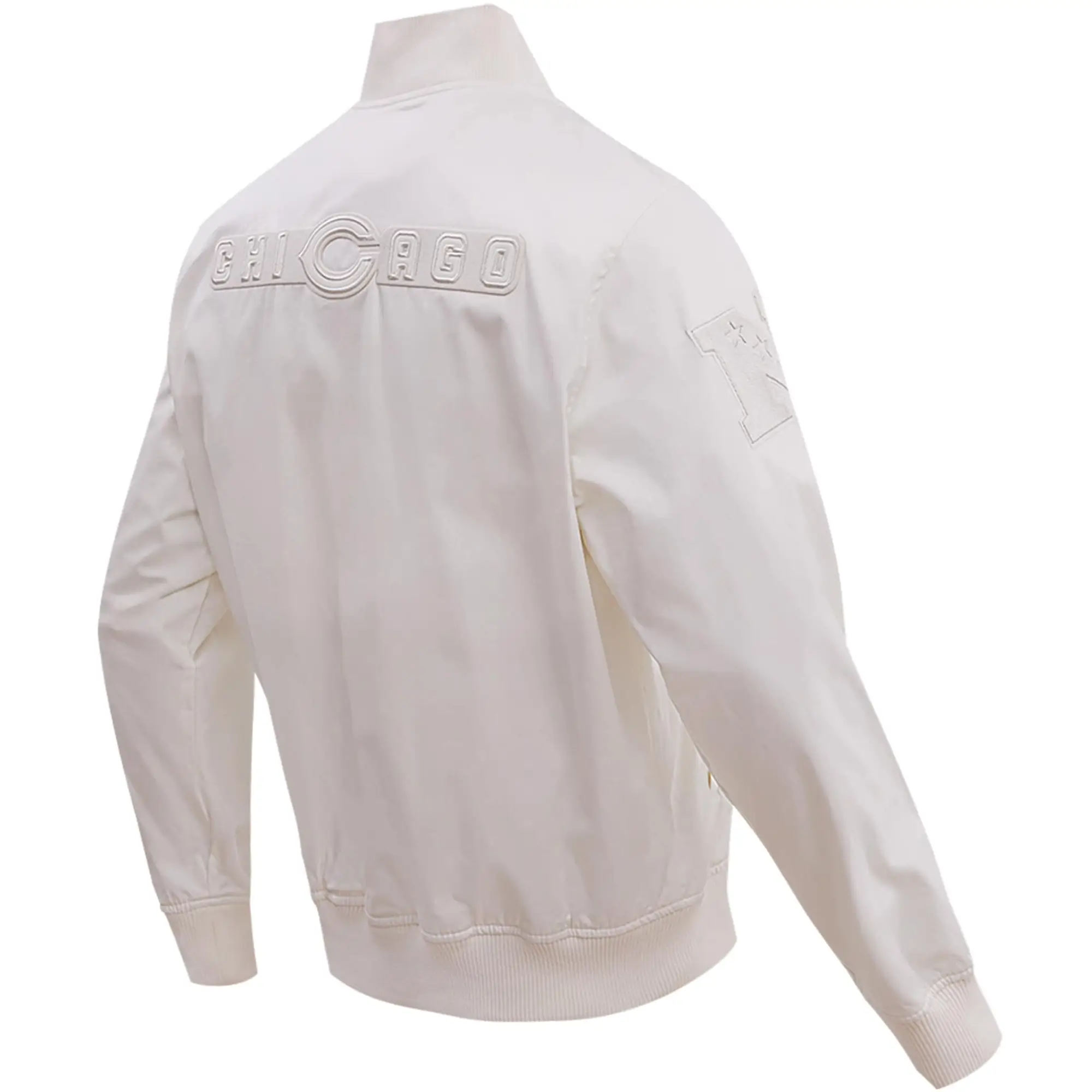 Chicago Bears Pro Standard Neutral Full-Zip Satin Varsity Jacket - Image 2