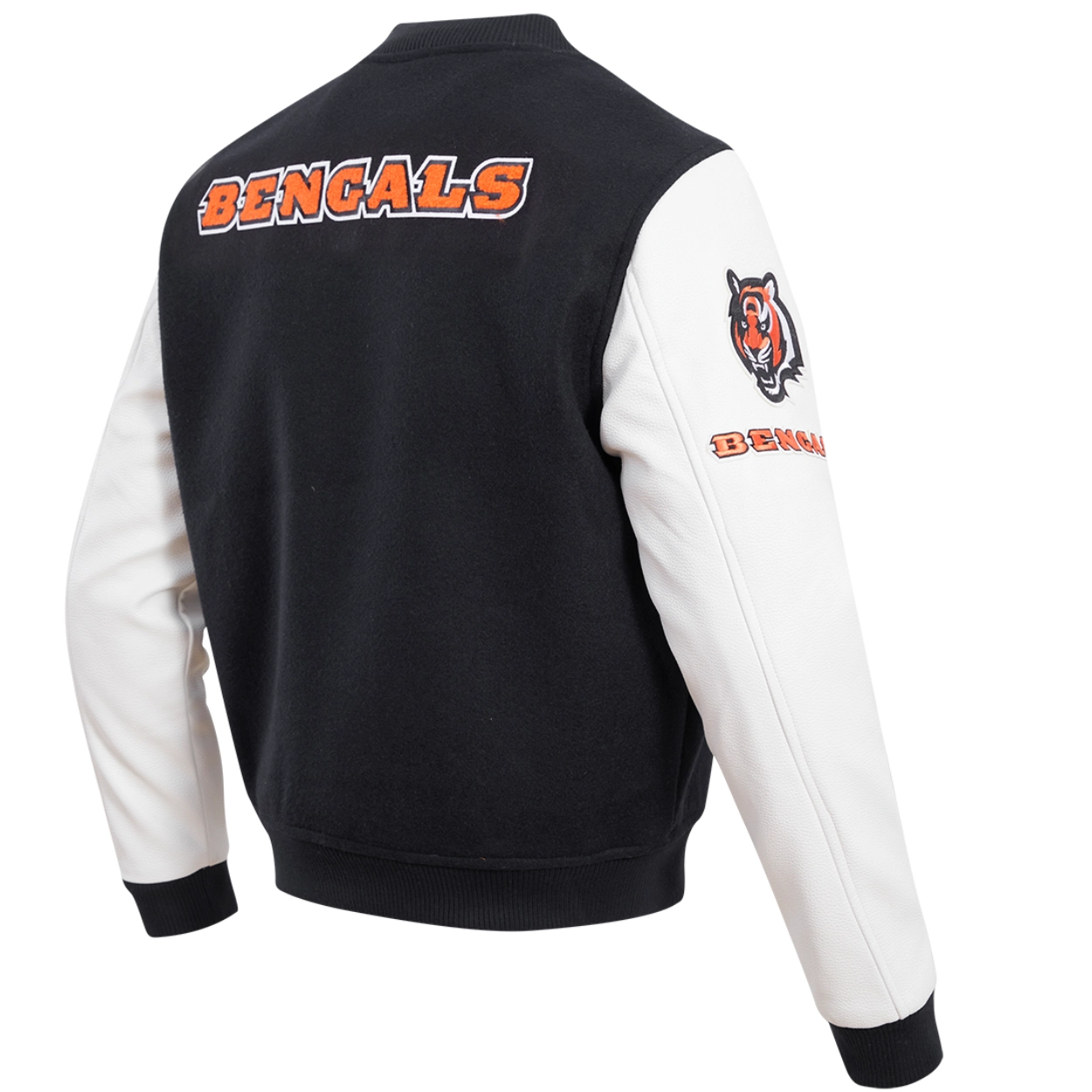 Cincinnati Bengals Classic Rib Wool & leather Varsity Jacket - Image 5
