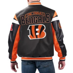 Alternative view of Cincinnati Bengals G-III Sports by Carl Banks Full-Zip Leather Varsity Jacket