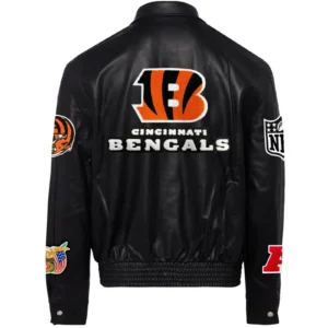 Alternative view of Cincinnati Bengals Jeff Hamilton Full Leather Varsity Jacket