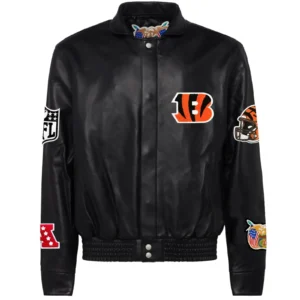 Cincinnati Bengals Jeff Hamilton Full Leather Varsity Jacket