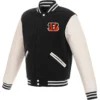 Cincinnati Bengals Letterman Wool & Faux Leather Varsity Jacket