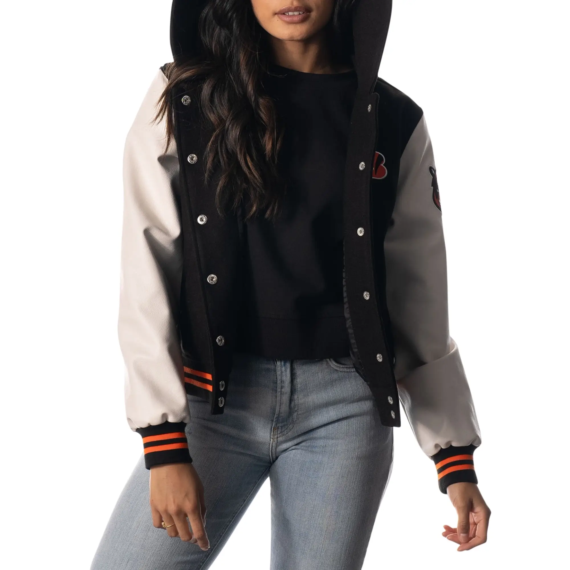 Cincinnati Bengals Sailor Full-Snap Hooded Varsity Jacket - Image 4