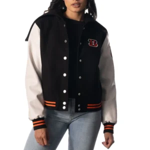 Alternative view of Cincinnati Bengals Sailor Full-Snap Hooded Varsity Jacket