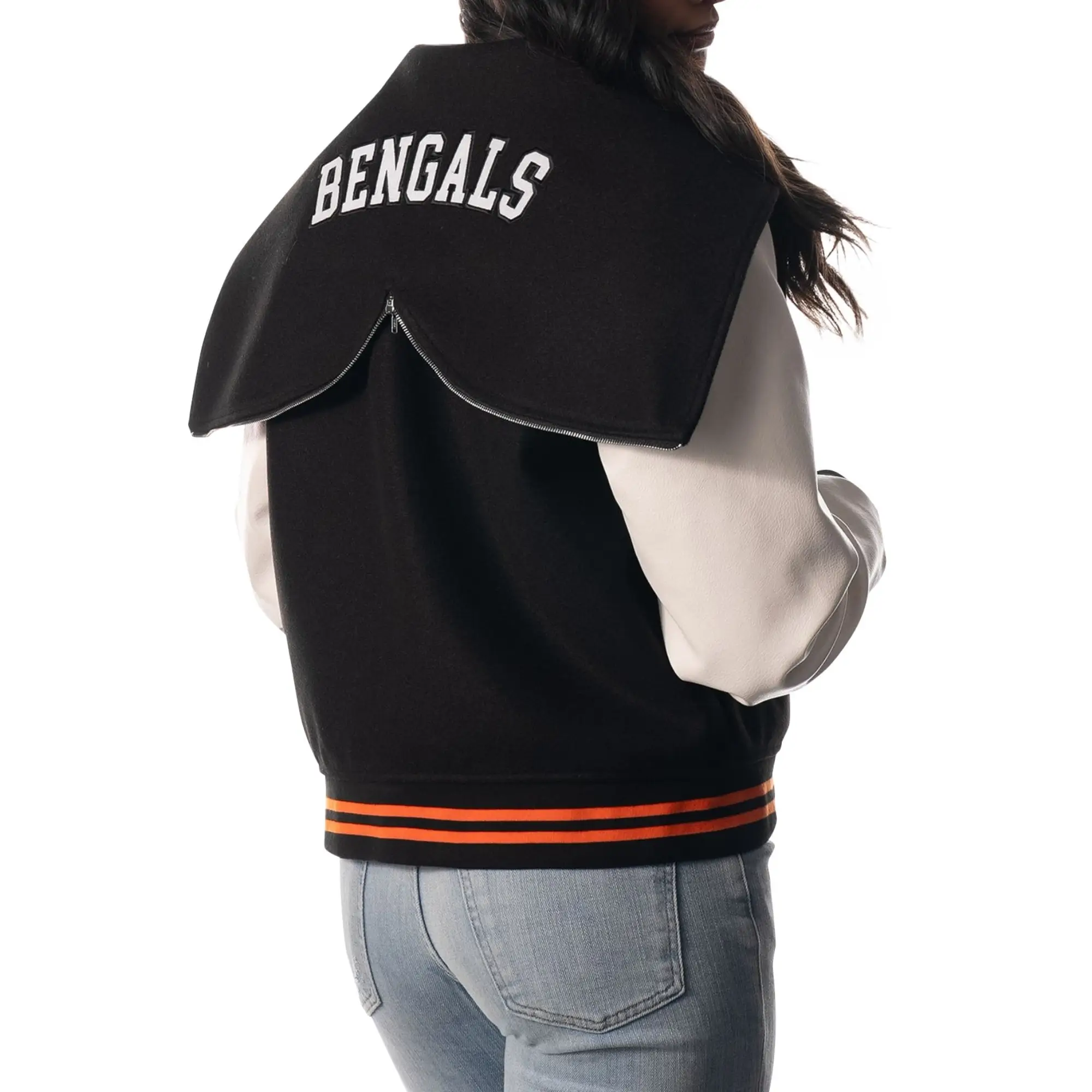 Cincinnati Bengals Sailor Full-Snap Hooded Varsity Jacket - Image 6