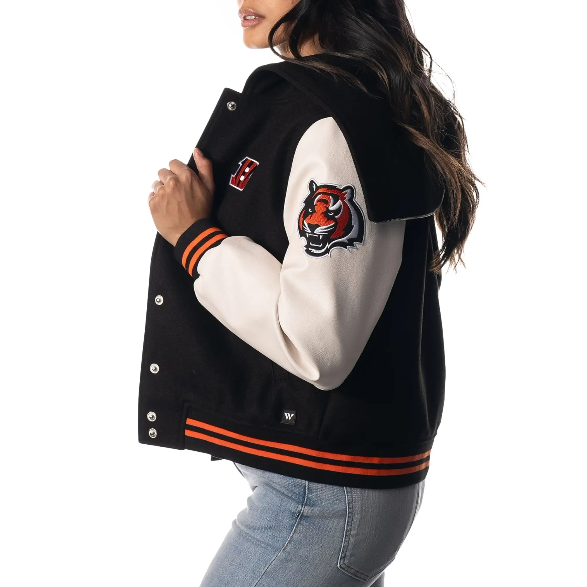 Cincinnati Bengals Sailor Full-Snap Hooded Varsity Jacket - Image 5