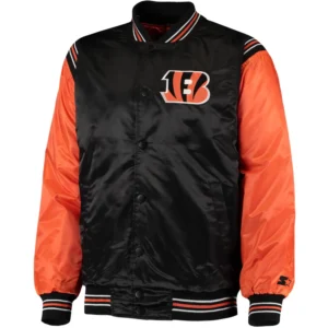 Cincinnati Bengals Starter The Enforcer Satin Full-Snap Varsity Jacket