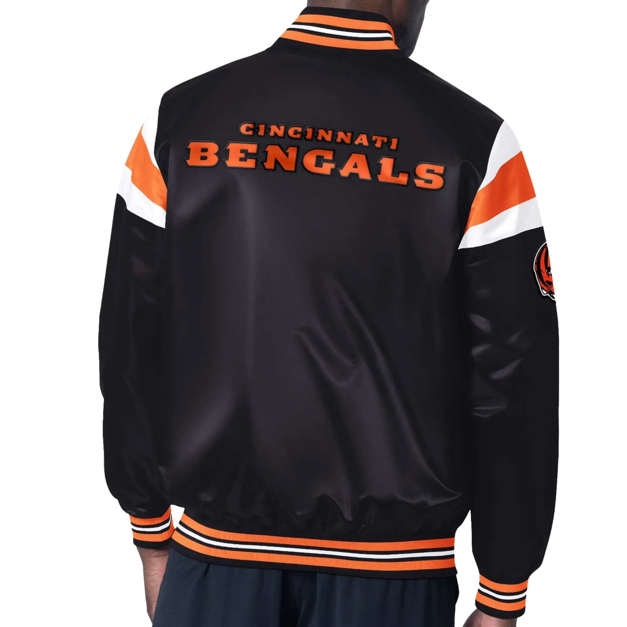 Cincinnati Bengals Starter Full-Snap Satin Varsity Jacket - Image 2