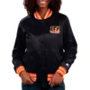 Cincinnati Bengals Starter Satin Full-Snap Navy Varsity Jacket