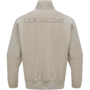 Alternative view of Cincinnati Bengals Starter Neutral Vintage Satin Varsity Zipper Jacket