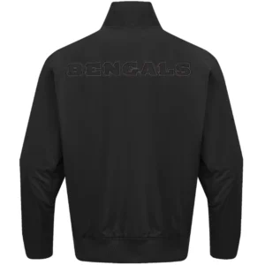 Alternative view of Cincinnati Bengals Neutral Black Satin Varsity Zipper Jacket
