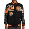 Cincinnati Bengals Mashup pro Standard Black Varsity Jacket