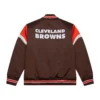 Cooperstown Heavyweight Cleveland Browns Brown Varsity Jacket - Image 2