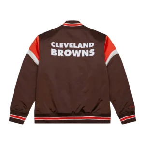 Alternative view of Cooperstown Heavyweight Cleveland Browns Brown Varsity Jacket