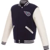 Tennessee Titans Classic Rib Two Tone Wool & Leather Varsity Jacket