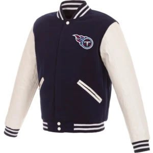 Tennessee Titans Classic Rib Two Tone Wool & Leather Varsity Jacket