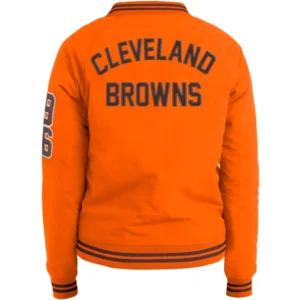 Alternative view of Cleveland Browns Bomber Football Team Players Satin Varsity Jacket