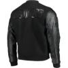 Cleveland Browns Triple Black Pro Standard Wool & Leather Varsity Jacket - Image 2