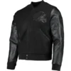 Cleveland Browns Triple Black Pro Standard Wool & Leather Varsity Jacket