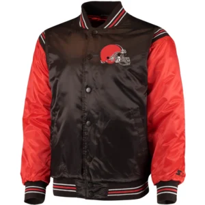 Cleveland Browns Starter The Enforcer Full-Snap Satin Varsity Jacket