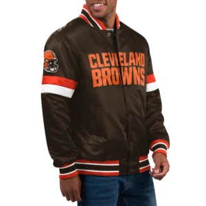 Cleveland Browns Starter Home Game Satin Varsity Jacket