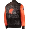 Cleveland Browns Starter Locker Room Throwback Satin Varsity Jacket - Image 2