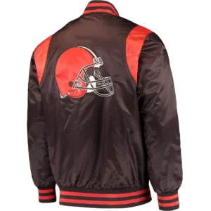 Alternative view of Cleveland Browns Starter Prime Time Twill Full-Snap Satin Varsity Jacket