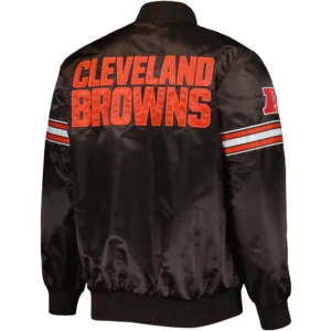 Alternative view of Cleveland Browns Starter The Pick and Roll Full-Snap Satin Varsity Jacket