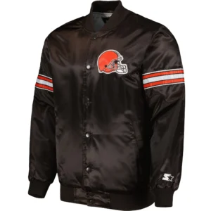 Cleveland Browns Starter The Pick and Roll Full-Snap Satin Varsity Jacket