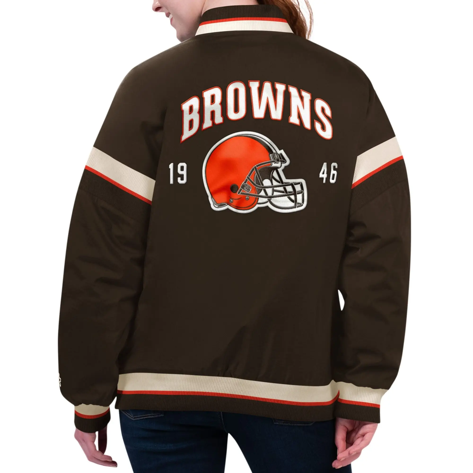 Cleveland Browns Starter Tournament Full-Snap Satin Varsity Jacket - Image 2
