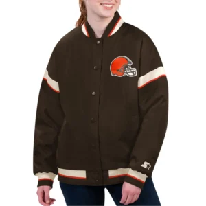 Cleveland Browns Starter Tournament Full-Snap Satin Varsity Jacket
