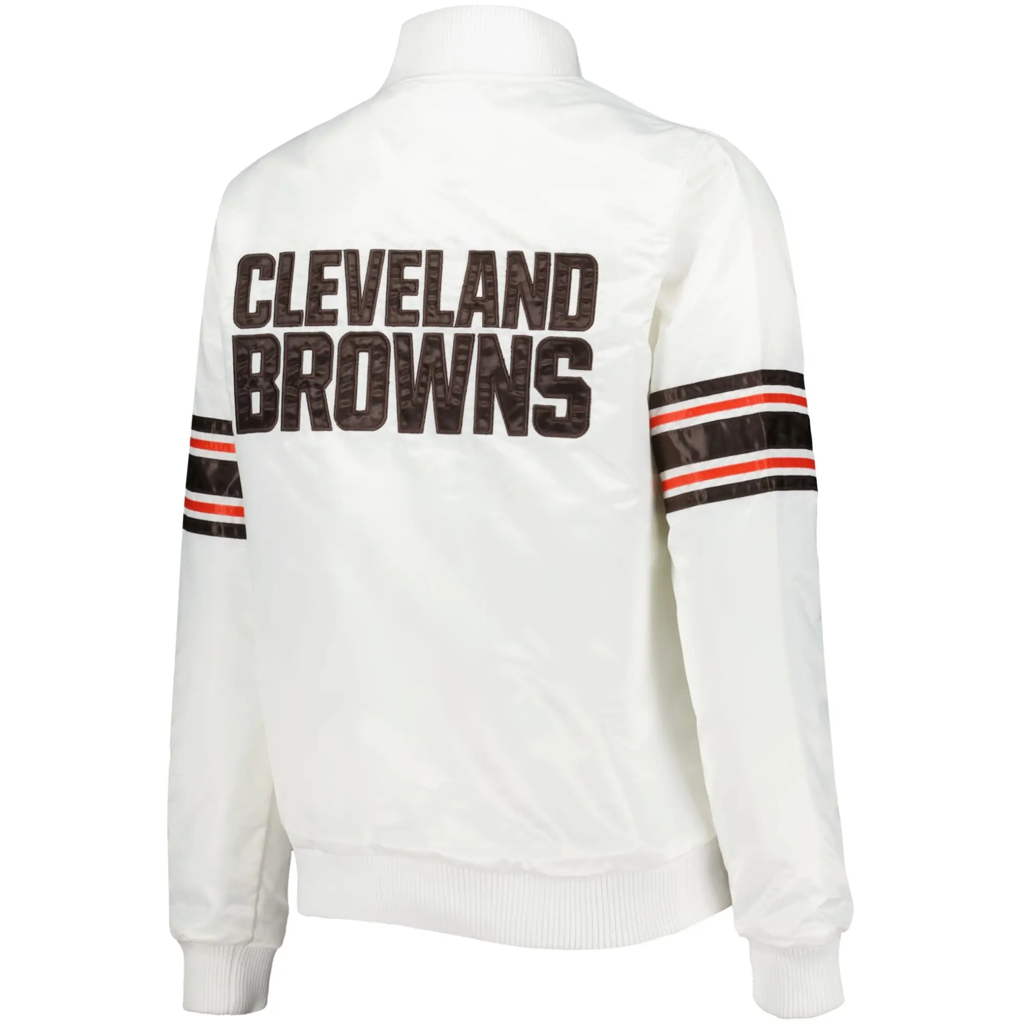 Cleveland Browns Starter White Line Up Satin Full-Snap Varsity Jacket - Image 2