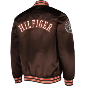 Alternative view of Cleveland Browns Elliot Full-Snap Satin Varsity Jacket