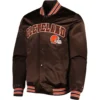 Cleveland Browns Elliot Full-Snap Satin Varsity Jacket