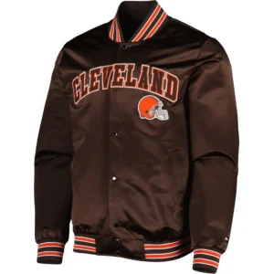 Cleveland Browns Elliot Full-Snap Satin Varsity Jacket