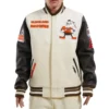 Cleveland Browns Retro Classic Wool & Leather Varsity Jacket Cream & Black