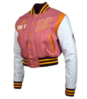 DC Proper Pink Letterman Washington Commanders Women's Cropped Varsity Jacket