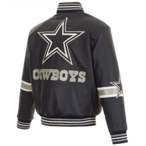 Alternative view of Dallas Cowboys Black Leather Varsity Jacket
