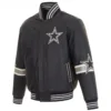 Dallas Cowboys Black Leather Varsity Jacket