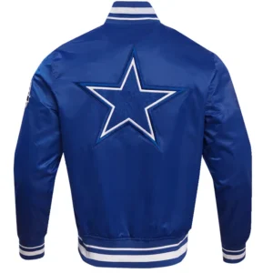 Dallas Cowboys Retro Classic Blue Satin Varsity Jacket