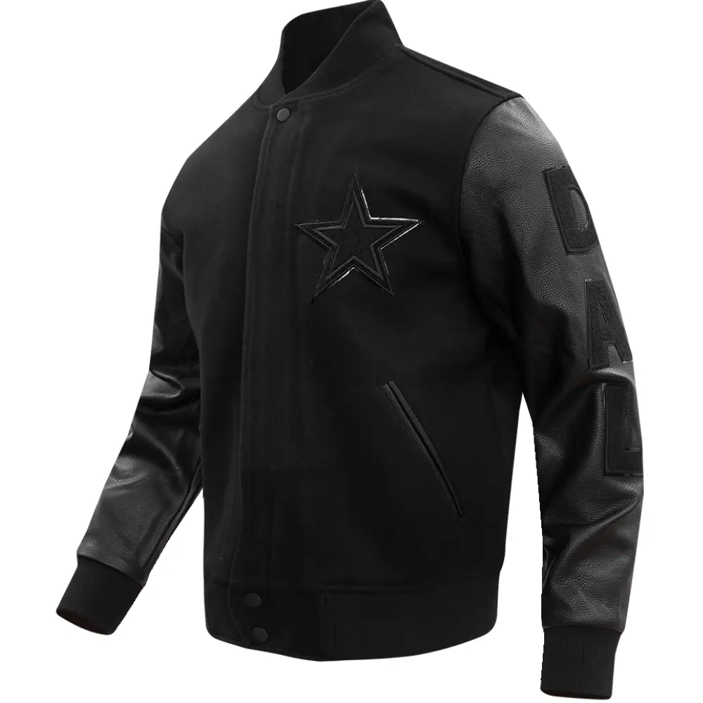 Dallas Cowboys Domestic Triple Black Varsity Jacket - Image 3
