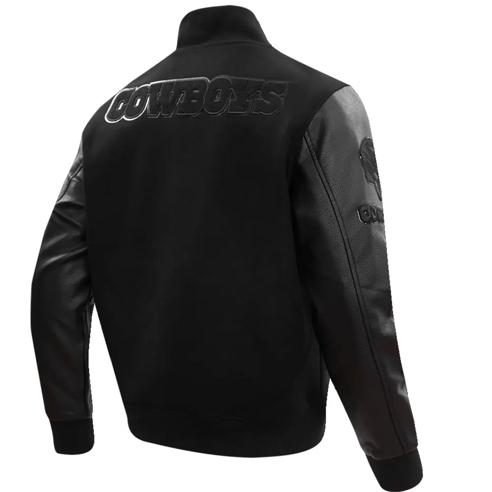 Dallas Cowboys Domestic Triple Black Varsity Jacket - Image 4