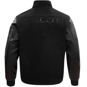Alternative view of Dallas Cowboys Domestic Triple Black Varsity Jacket