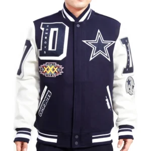 Dallas Cowboys Mash Up Wool & Leather Varsity Jacket