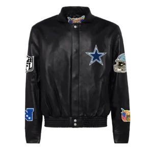 Jeff Hamilton Dallas Cowboys Black Full Leather Jacket