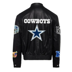Alternative view of Jeff Hamilton Dallas Cowboys Black Full Leather Jacket