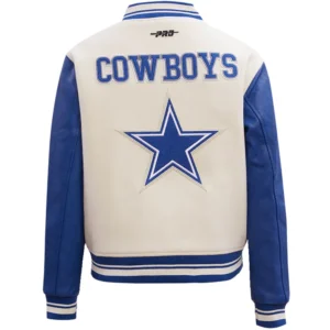Alternative view of Dallas Cowboys Retro Classic Rib Wool & Leather Varsity Jacket