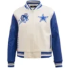 Dallas Cowboys Retro Classic Rib Wool & Leather Varsity Jacket