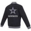 Dallas Cowboys Full Wool One Color Varsity Navy Jacket - Image 2