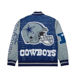 Alternative view of Dallas Cowboys Team Legacy Team Burst Warm Up Varsity Jacket